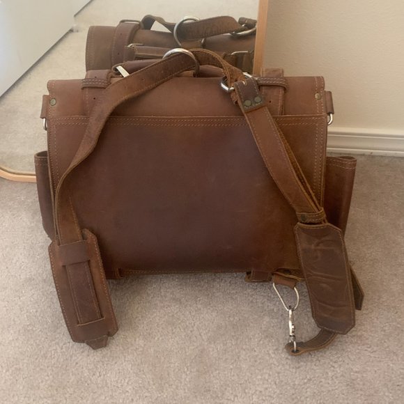 Rustic Leather Backpack - Picture 2 of 8